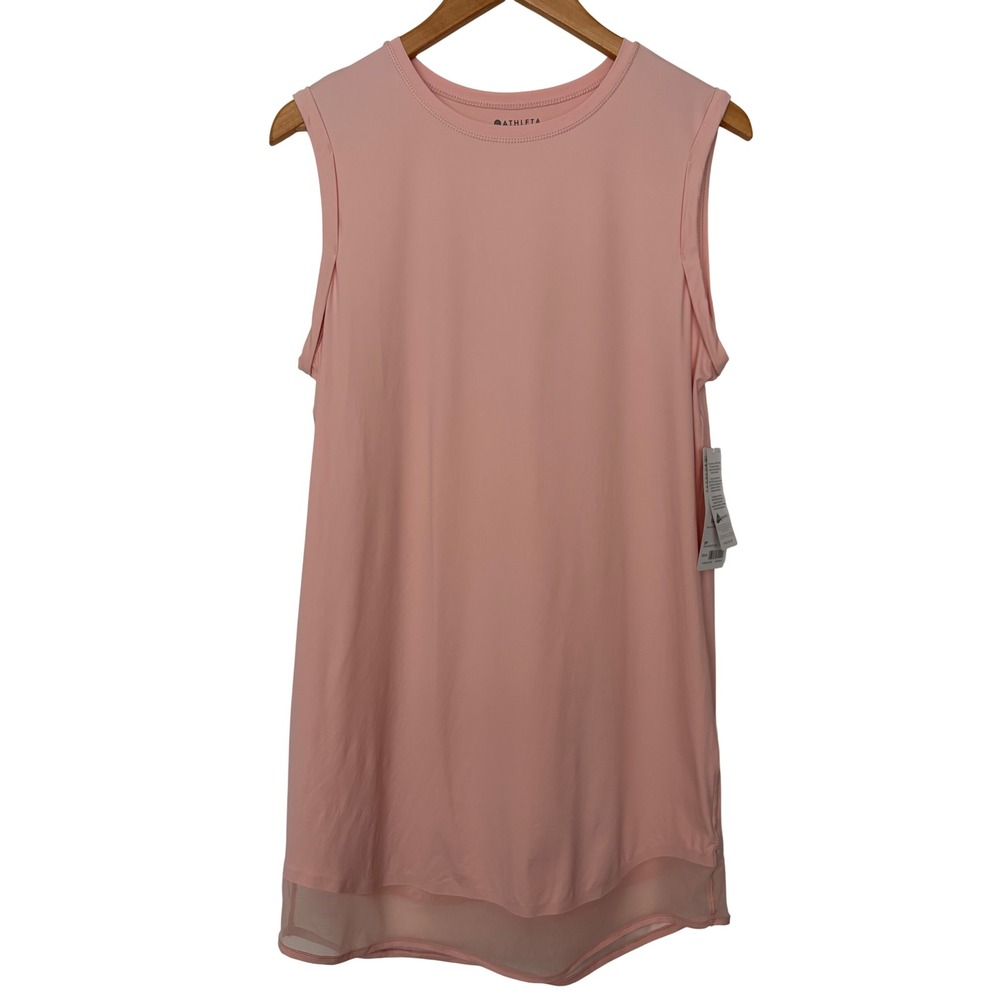 Athleta Sunlover UPF Sporty Gorpcore Vacation Barbiecore Pink Mesh Hem Dress